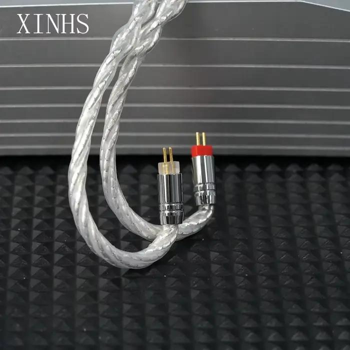 XINHS-Câble de mise à niveau pour écouteurs, plaqué argent, palladium, haute pureté, 8 brins, S06