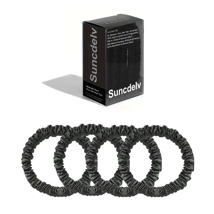 Chouchous pour cheveux 100% soie naturelle, couleur unie, chouchous pour cheveux de haute qualité (2