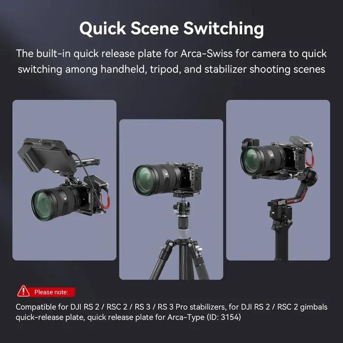 Kit de cage SmallRig A7C II pour Sony Alpha 7C II / Alpha 7CR, plaque de dégagement rapide intégrée