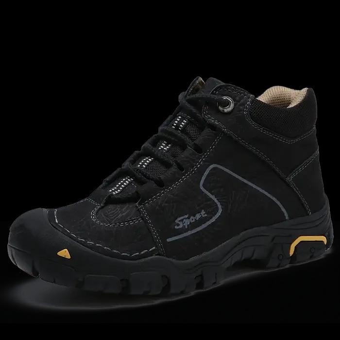Chaussures de randonnée imperméables en cuir véritable pour hommes, baskets de marque, de randonnée,