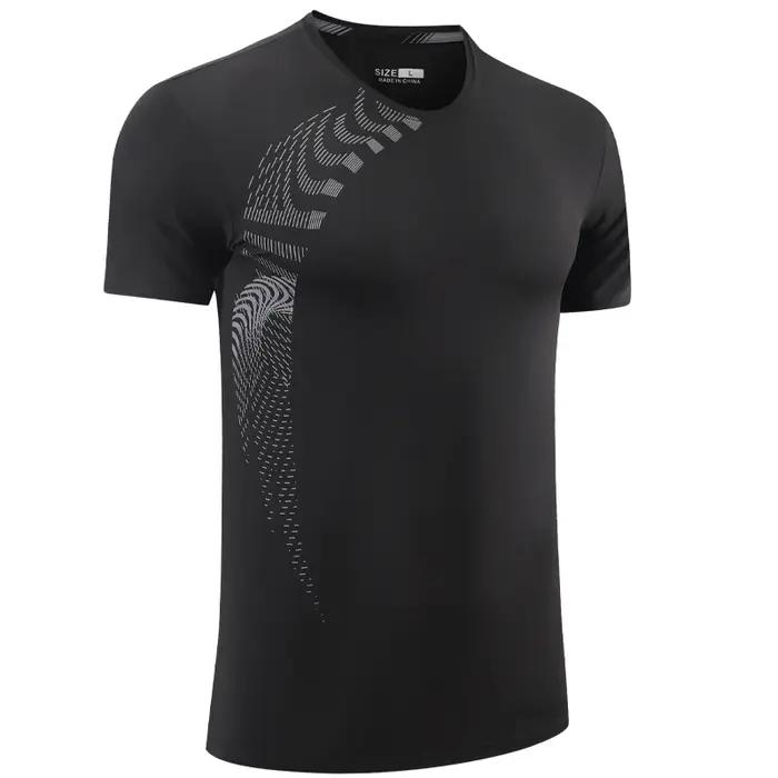 Chemises à manches courtes en nylon pour hommes, séchage rapide, col rond, impression de mode, entra