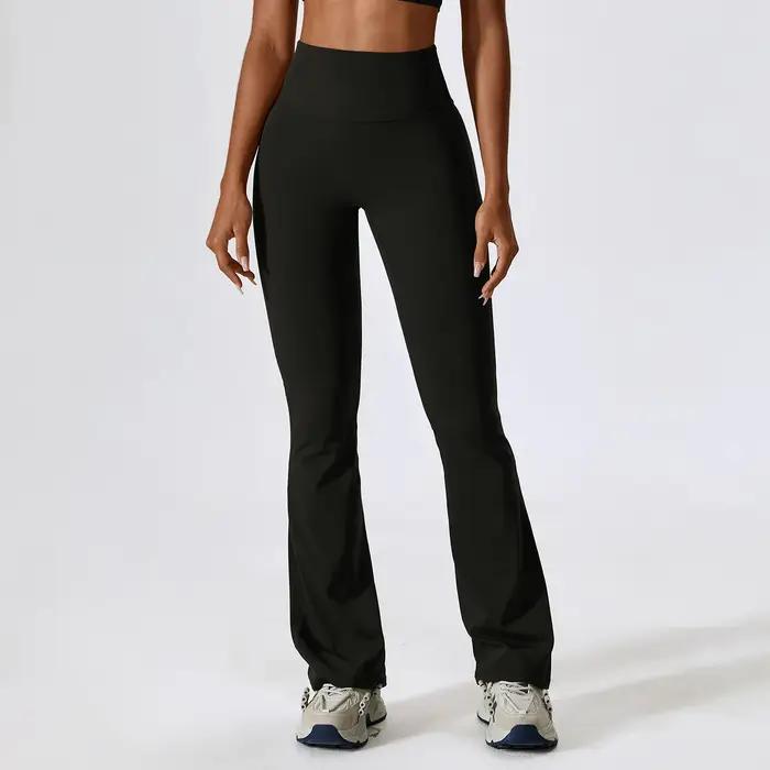 Pantalon large pour femme, leggings de yoga, collants taille haute, pantalon évasé décontracté, pant
