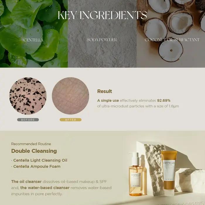 SKIN1004 Ampoule Moussante à la Centella de Madagascar, Nettoyage Doux Sans Sensation de Tiraillemen