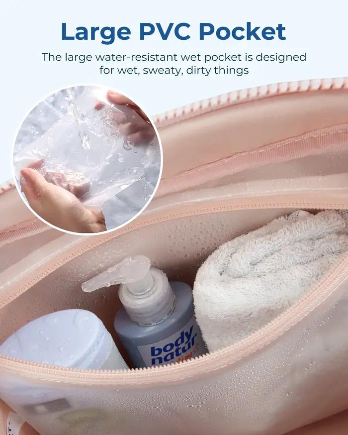 BAGSMART Sac polochon de voyage Sac de sport pour femme avec poche humide Sac à bandoulière pour wee