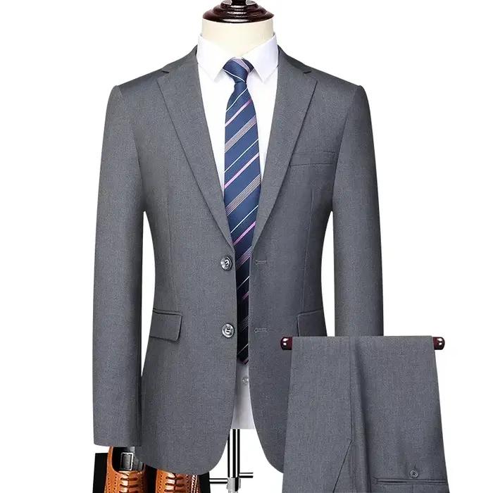 Nouveau style tendance pour homme : Costume de cérémonie et décontracté, couleur unie, coupe ajustée