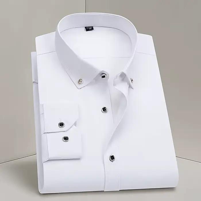 Offre spéciale hommes d'affaires robe chemise formelle mode mince classique basique diamant bouton à