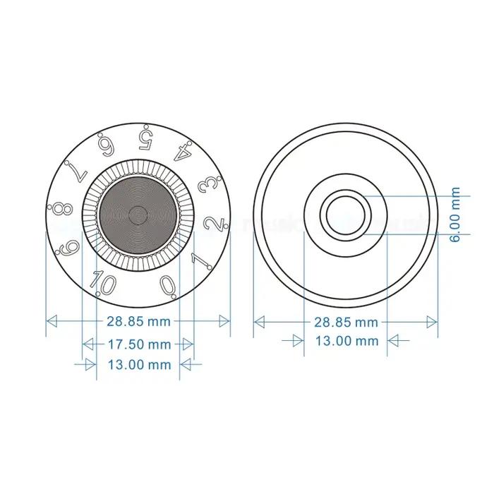 Boutons de contrôle de vitesse et de Volume de guitare en aluminium, cloche de chapeau haut-de-forme