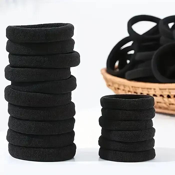 Bandes de cheveux à haute élasticité pour femmes et filles bandeau noir basique porte-queue de cheval simple couvre-chef accessoires pour cheveux occasions spéciales ```