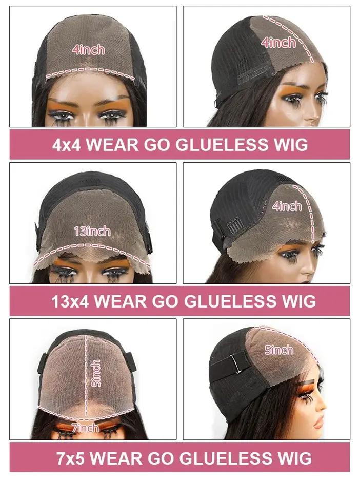 Perruque Lace Closure Wig sans colle naturelle, cheveux humains, pre-plucked, closure 7x5, 13x4, nai