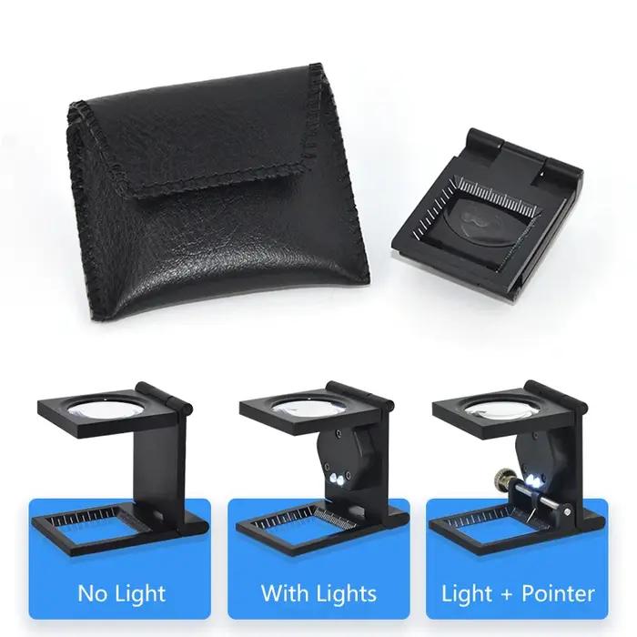 Mini loupes de poche pliables, testeur de linge à lentille pliante 10x, Compteur de fil de gril, Lou
