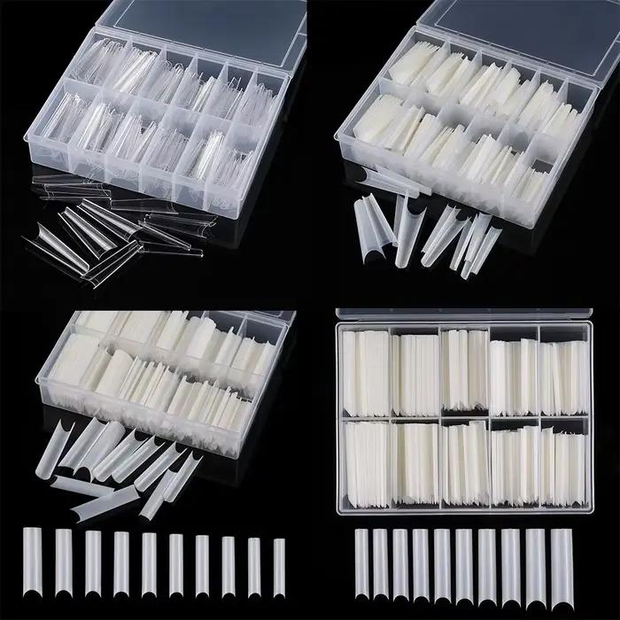 200/240 pièces XXL carré presse sur faux ongles conseils C incurvé droit acrylique Extra Long clair
