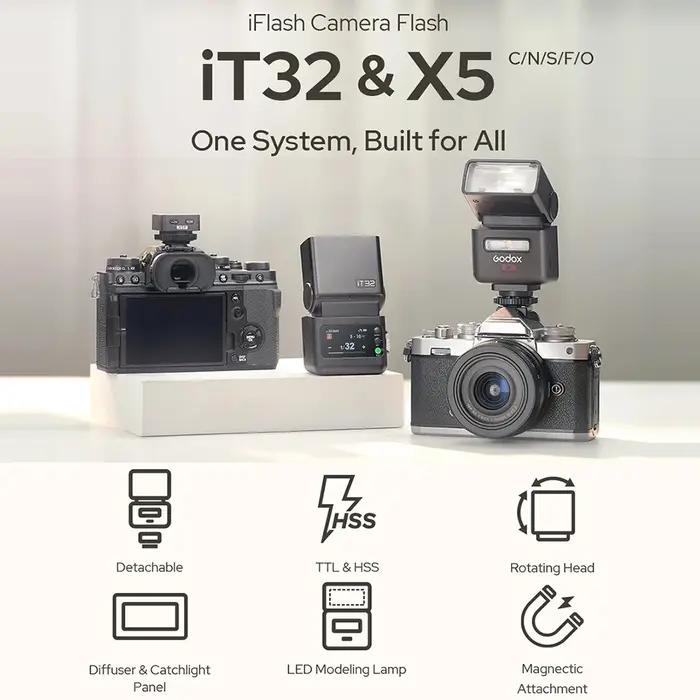 GODOX iFlash iT32 C/N/S/F/O détachable HSS TTL écran tactile Li-ion caméra Flash 2.4G Flash pour Can
