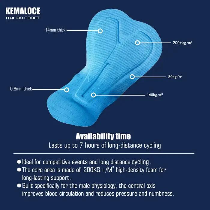 KEMALOCE pantalons de cyclisme 3/4 été Anti-UV haut de gamme Gel Pad vélo bavoir pantalon 3/4 solide