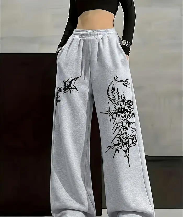 Pantalon de sport décontracté gothique tendance pour l'été 2026, style hip-hop urbain, coupe ample,