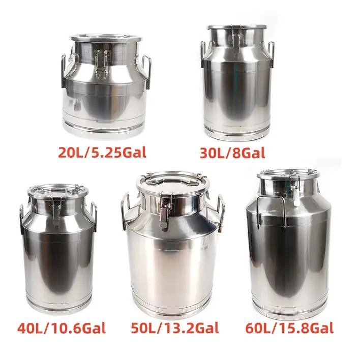 Grande boîte à lait en acier inoxydable avec couvercle scellé, carafe fourre-tout E27, 5.25, 8/10, 6