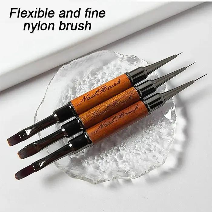 Nouveau Pinceau à ongles double embout 1 pièce, Pinceau de manucure fin pour gel de construction, dé