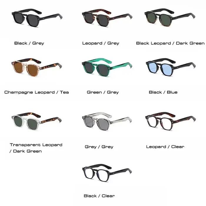 JNPCXI rétro Rivets hommes lunettes de soleil carrées mode bleu vert tendance nuances UV400 femmes c