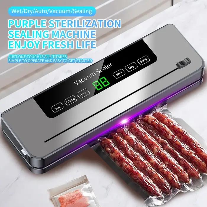 Machine à sceller sous vide automatique pour aliments, 220V, 5 Modes, sec et humide, avec 10 sacs, c