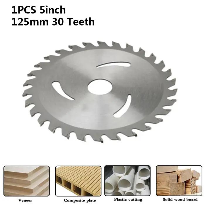 Lame de scie circulaire 125mm, disque de coupe du bois pour le travail du bois, 30 dents, alésage de