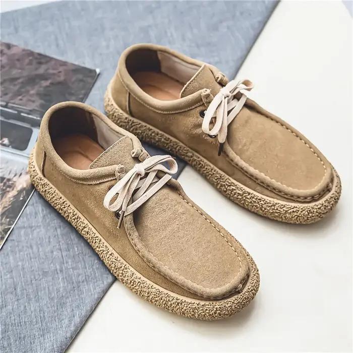 Chaussures toile légères homme semelle daim marche décontractée respirante nouvelles tendances urbaines 2025