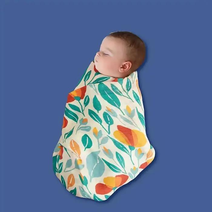 Couverture d'emmaillotage en mousseline pour bébé, serviette de bain douce pour nouveau-né, coton de