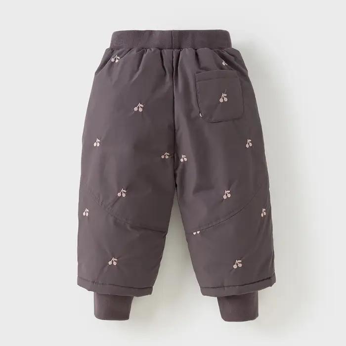 Dave Bella filles vers le bas pantalon automne hiver bébé taille élastique en peluche pantalon imper