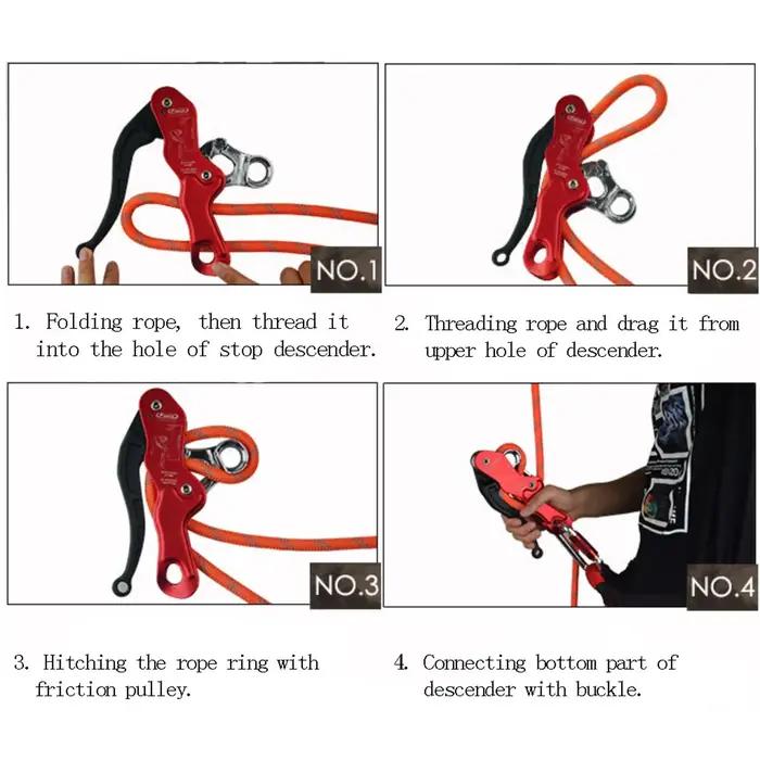 Dispositif d'assurage auto-freinage Gear-12mm ULsimple pour gréement arbre escalade professionnel