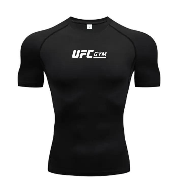 T-shirt de compression pour homme, séchage rapide, manches courtes, été, fitness, course à pied, hau
