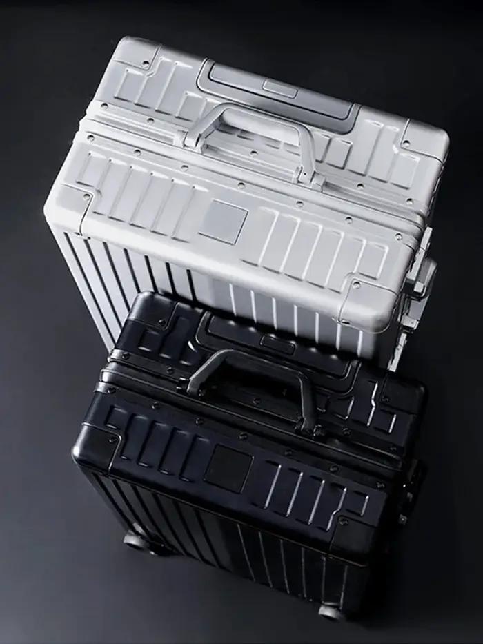 Valise à bagages entièrement en alliage d'aluminium et magnésium, valise d'embarquement de 20 pouces