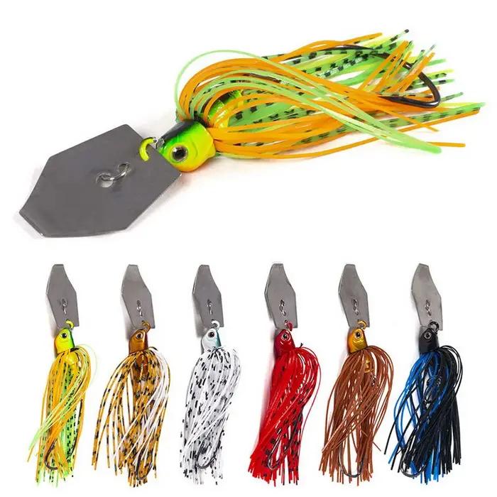 Leurre métallique avec jupe en caoutchouc, appât ÉlwobJeff, buzzbait, jigging, cuillère spinner pour