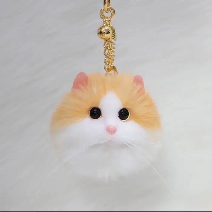 Haute qualité simulation peluche chat mignon téléphone portable boucle sac boucle voiture porte-clés