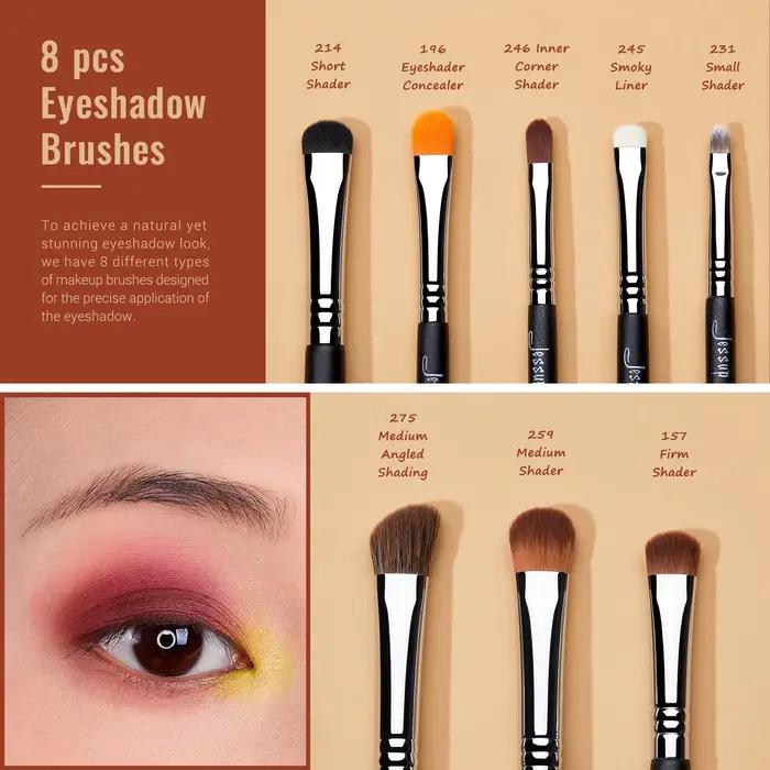 Jessup-Ensemble de pinceaux de maquillage pour les yeux, pinceau de maquillage professionnel, pincea