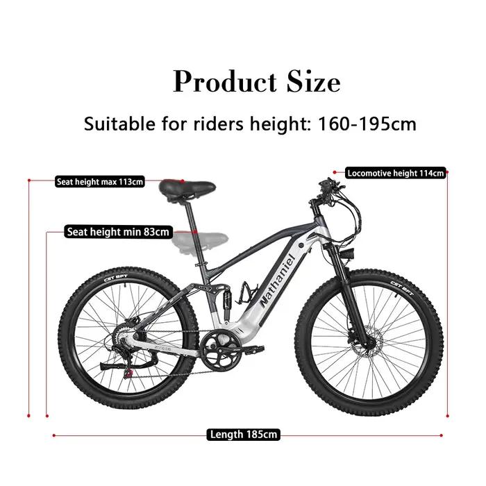 Vélo électrique 1000W 27,5 pouces longue portée pour adultes randonnées montagne et ville polyvalent robuste et puissant