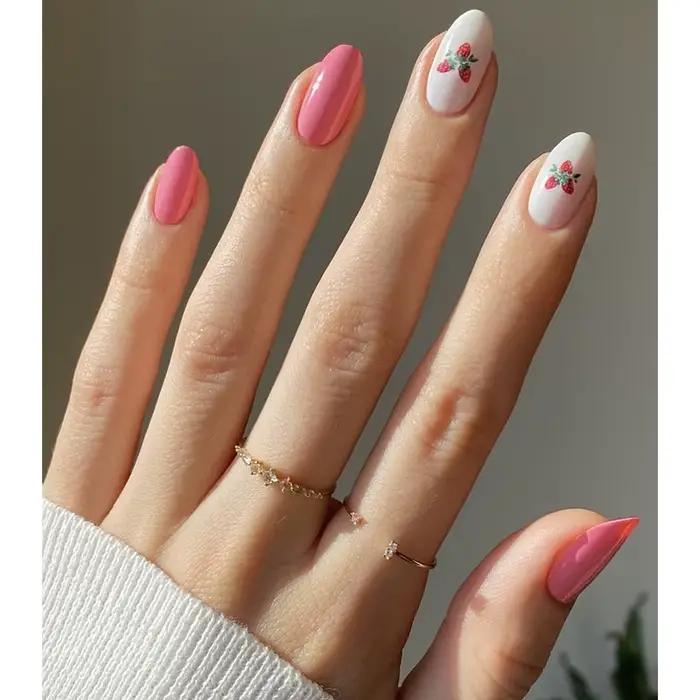 Faux ongles couleur chair unie, avec colle gelée, courts, à pression en amande, portables, ovales, c