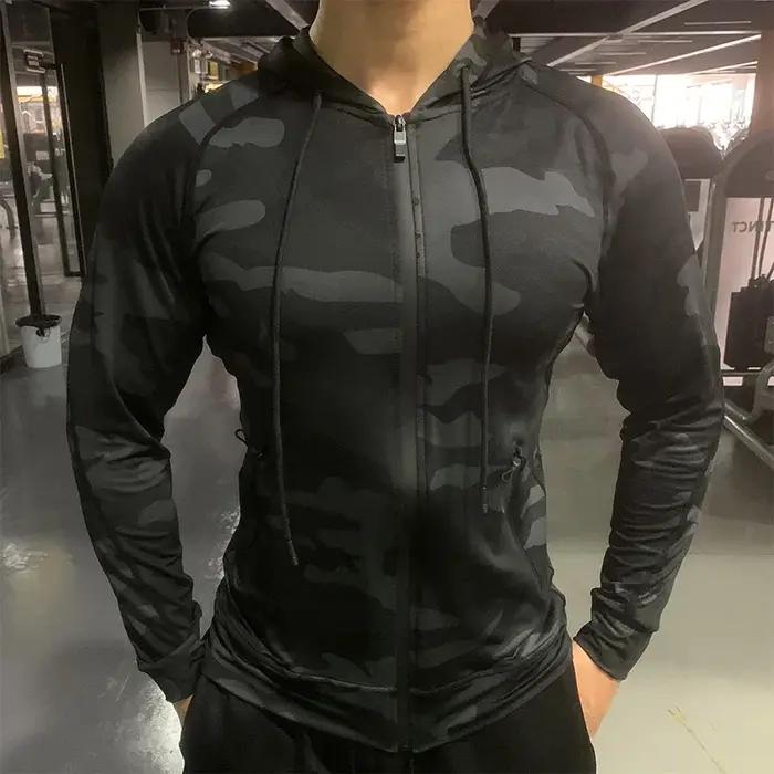 Veste à Capuche de Compression pour Homme, Vêtement de dehors, de Plein Air, de Protection Solaire,