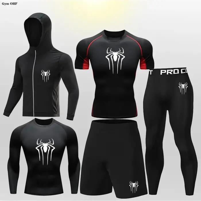 Ensemble de boxe MMA pour enfants, maillot de compression, course à pied, jogging, entraînement, her