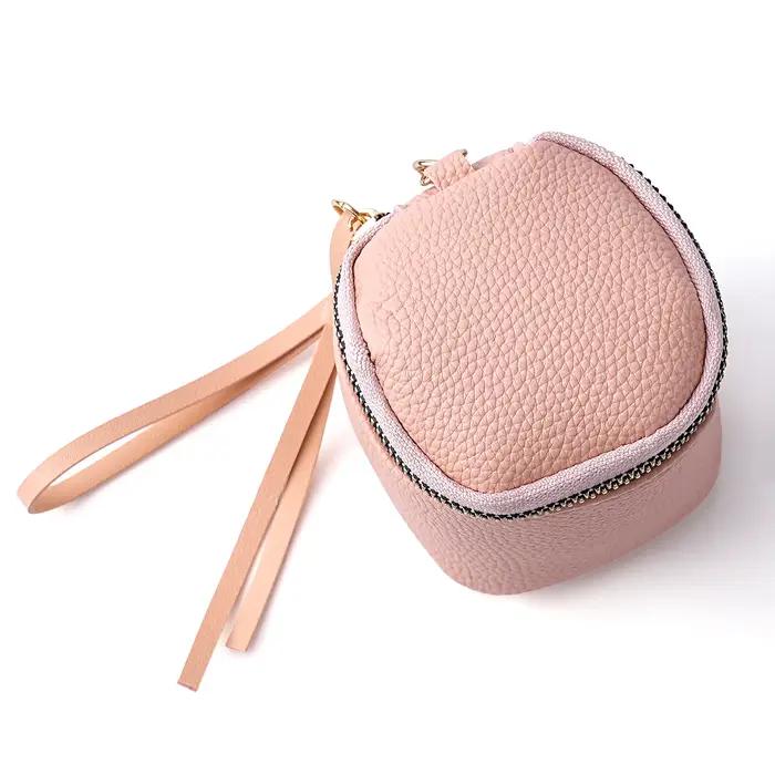 Sac à cosmétiques en cuir Vintage, changement de rouge à lèvres, sac de rangement, seau de rangement