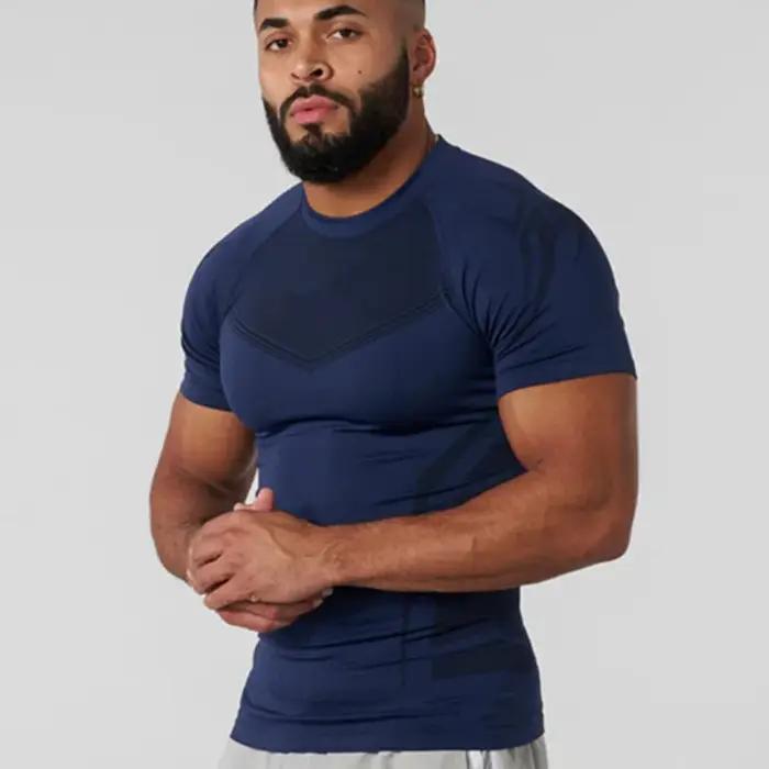 T-shirt compression homme 2025 séchage rapide - Vêtement fitness cyclisme course entraînement