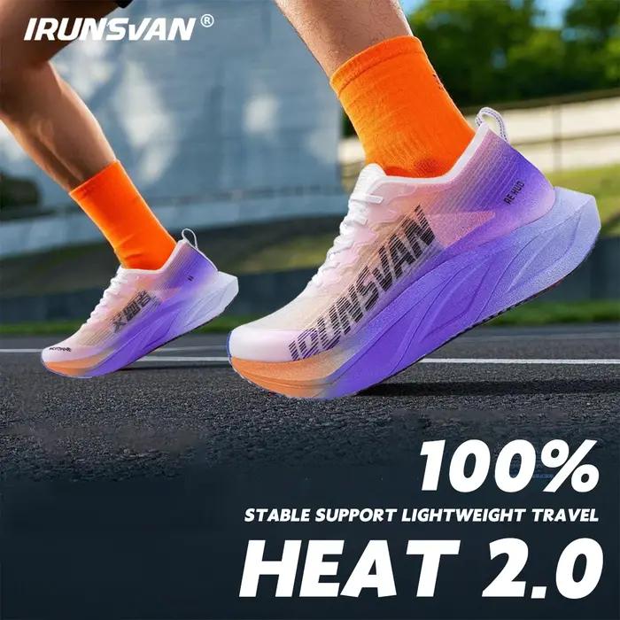 Chaussures de marathon T800-IRUNSVAN avec plaque carbone - Baskets légères respirantes pour course sur route hommes
