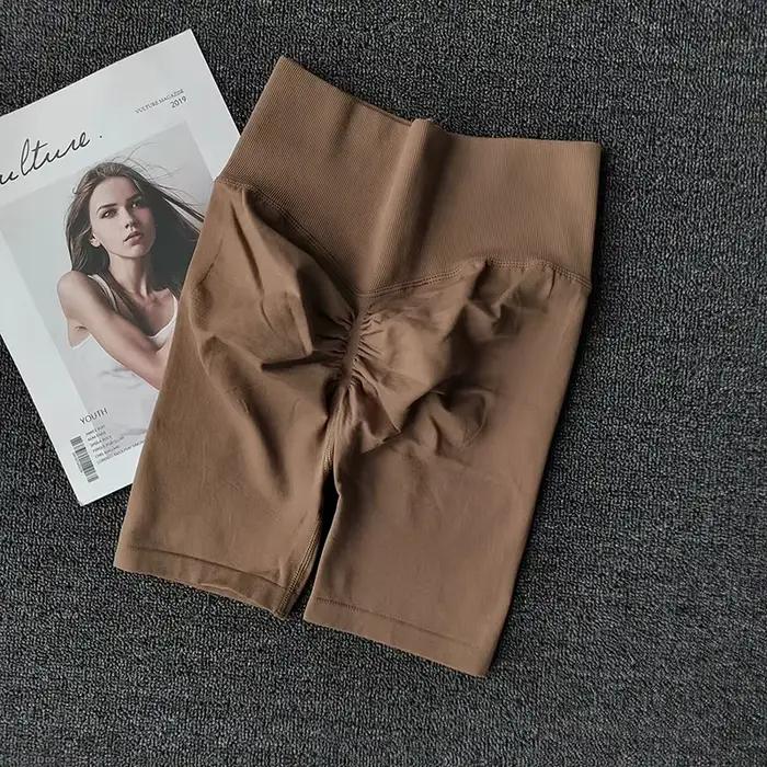 Short de yoga sans couture pour femmes - Short taille haute contrôle ventre sexy pour entraînement été