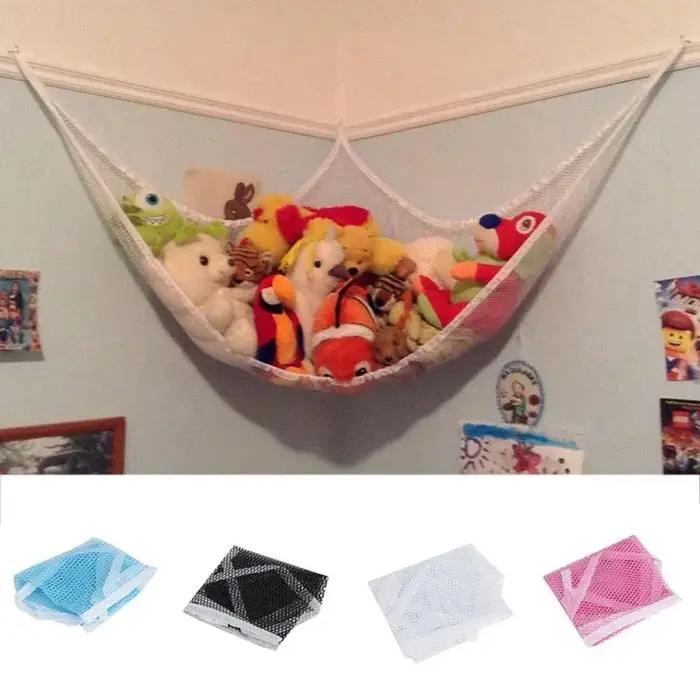 Grand filet suspendu en peluche Durable pour le rangement des jouets d'angle dans les chambres, les