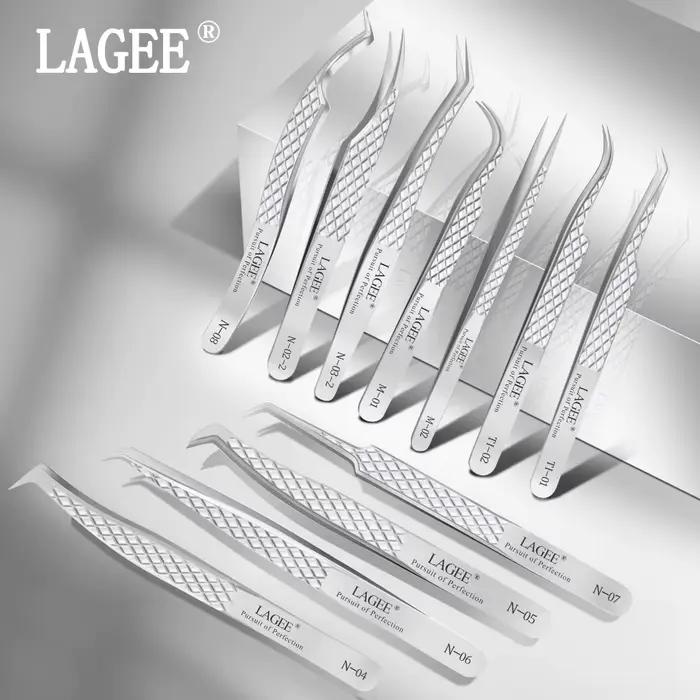 LAGEE pince à épiler extension de cils volume précis luxe diamant poignée 420 acier inoxydable haute