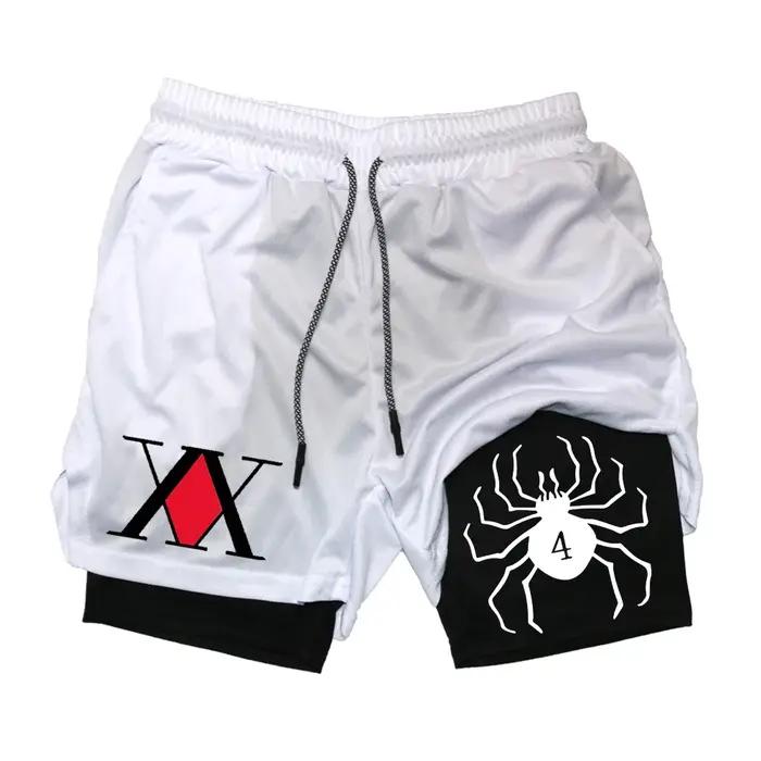Short de sport Hunter x Hunter pour homme, pantalon de jogging bicouche, respirant, à séchage rapide