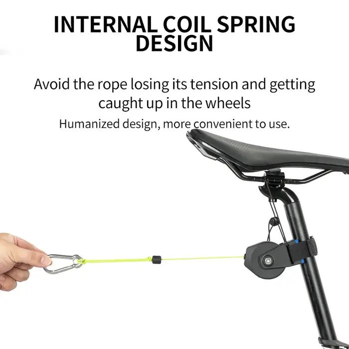Remorque de vélo extensible système élastique pour vélos de montagne route électriques transport enfant sécurité confort famille aventures sorties balades randonnées