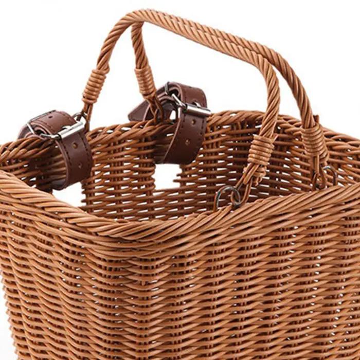 Panier avant de vélo avec poignées, panier de vélo carré mignon, panier de guidon imperméable pour vélos d'enfants et d'adultes