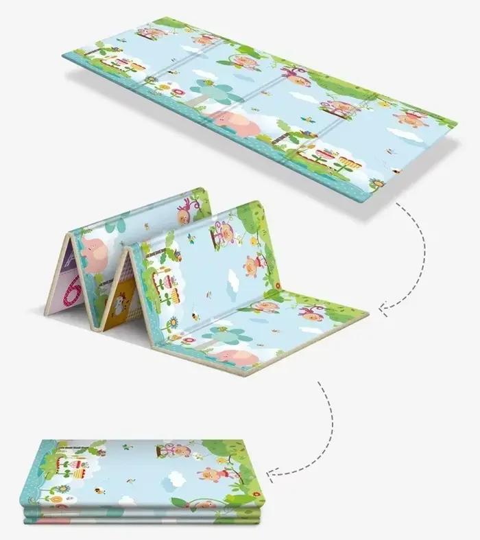 Tapis de jeu en mousse pour bébés 180x200cm double face activité motricité fine exploration pour enfants