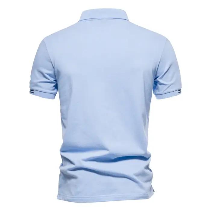 AIOPEON marque 100% coton hommes polos décontracté couleur unie à manches courtes polos pour hommes