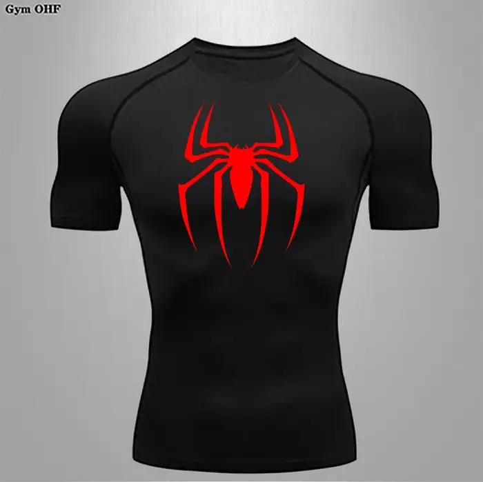 T-shirt compression homme manches longues Rashguard élastique Fitness course super-héros