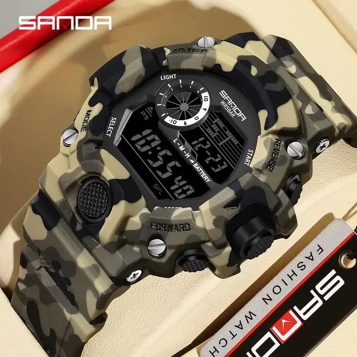 Mode SANDA 2183 hommes Camouflage militaire multi fonctionnel étanche jour veilleuse calendrier homm