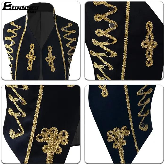 Gilet Vintage en Brocart localité pour Homme, Blouse de Performance, Nministériels d de Fleur de Pru
